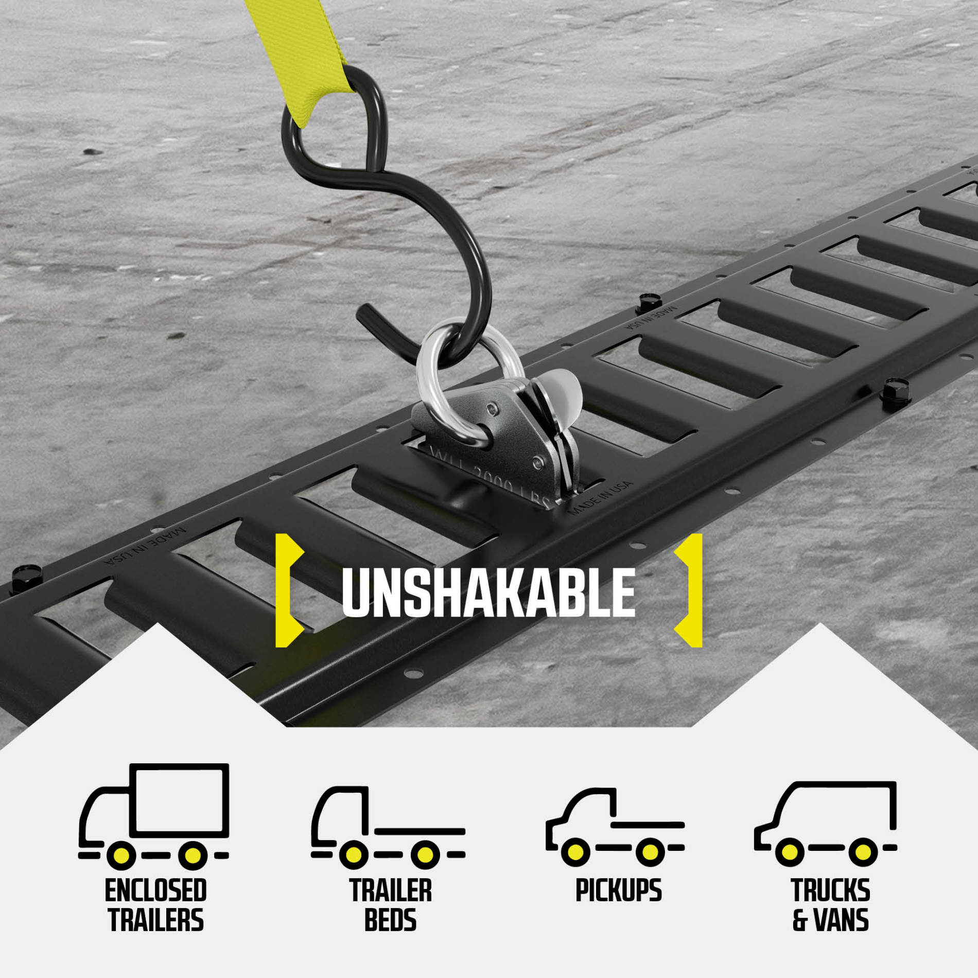 2" E-Track O-Ring Tie-Down, Heavy Duty - 2,000 lbs.